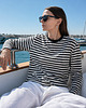 bluzki z długim rękawem damskie Longsleeve stripes black white 1