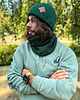 czapki damskie Męska bawełniana czapka beanie logo ekoskórka Zielony 3