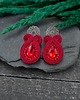 kolczyki soutache Kolczyki sutasz czerwone sztyfty małe codzienne Ella z kryształkam 2