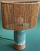 lampy stołowe Lampa boho z ceramiczną podstawą i abażurem ze sznurka 2