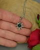 wisiory Mały wisiorek róża wiatrów zielony onyks wire wrapping 6