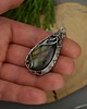 wisiory Wisior kolorowy labradoryt wire wrapping 5