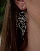 nausznice Długie, oryginalne kolczyki czarny agat wire wrapping 4