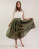 spódnice midi Lniana spódnica TUTU zgaszona zieleń 1