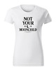 t-shirt damskie Biała Koszulka Witchcore z Napisem Not Your Moonchild  Magia i Bunt 1