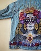 kurtki damskie Ręcznie malowana kurtka jeansowa CATRINA SANTA MUERTE 9