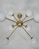 lampy wiszące Żyrandol Sputnik lata 60. Mosiądz i szkło 8x E14 Vintage 4
