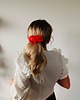 spinki i klamry do włosów Scrunchie spinka klamra jedwabna neonowa czerwień 1