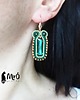 kolczyki soutache Szmaragd i złoto- kolczyki sutasz 4