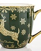 dekoracje świąteczne Kubek porcelanowy 11x15x11,5 cm IRMINA 560 ml zielony 1