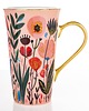 kubki i filiżanki Kubek porcelanowy 700 ml BLUMEN 16,5x14,5x10 cm różowy 2