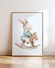 obrazy i plakaty do pokoju dziecięcego Plakat Na Ścianę Dla Chłopca Niebieskie króliczki nr. 3 1