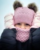 czapki dziecięce ZESTAW: bawełniana czapka dla dziecka i komin Brudny róż 3