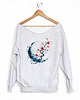 bluza bez kaptura damska Sakura Szara bluza cięta 1
