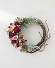 wianki bożonarodzeniowe Asymetryczny wianek brudny róż i bordo (26cm) 4