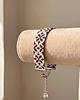 bransoletki ze szkła Biała brązowa bransoletka z koralików Miyuki - ornamental 2
