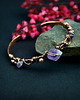 bransoletki wire wrapping Miedziana bransoleta mankietowa z ametystem 3