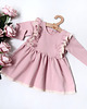 sukienki dla dziewczynki Sukienka brudny różz falbankami 2