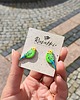 kolczyki z masy plastycznej Kolczyki ptaszki Zielone Papużki Faliste urocza zielona papużka, boho 3