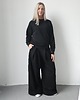 komplety damskie Sarai wygodny komplet bluza i szerokie spodnie z zakładkami Black 1