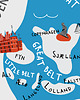 plakaty Baltic Sea Morze Bałtyckie Mapa plakat 50x70 cm 4