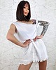 sukienki mini damskie Sukienka dół plisowany, wiązana róża 4