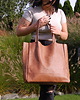 torby na ramię Duża torba damska z kieszenią na ramię ze skóry naturalnej 4
