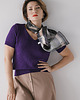 t-shirt damskie Dzianinowy t- shirt, indygo 2