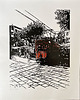 grafiki i ilustracje Linoryt "Tramwaj z Soller" - kolor 1