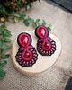 kolczyki soutache Kolczyki sutasz czerwono czarne sztyfty 4