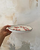 patery i talerze Talerz porcelanowy w pomidorki z zielonym rantem / 21 cm 2