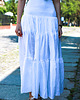 spódnice maxi Spódnica długa biała maxi falbany szeroki pas 1