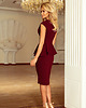 sukienki midi damskie 192-6 Elegancka sukienka MIDI z baskinką - BORDOWA 1