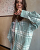 koszule damskie  Koszula Calm oversize mint krata 3