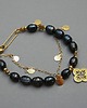 bransoletki z kamieni naturalnych Pearls /navy blue/ perły naturalne vol. 4 - bransoletka 3