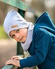 czapki dziecięce Czapka przejściowa z kominem - szary melanż 1