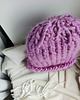 czapki damskie Wełniana czapka na drutach WOOLLY liliowa 2