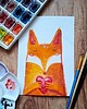 grafiki i ilustracje Mini akwarela lisek z sercen 1