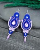 kolczyki soutache Kolczyki sutasz chabrowo lawendowe kolorowe Margo długie romantyczne 2