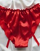 majtki damskie Majtki satynowe z dziurką Seksowne czerwone 4