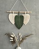 makramy Makrama Liście Ecru Z Szałwią Ozdoba Na Ścianę Modern Boho 40x30 cm 1