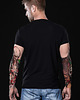 t-shirty męskie Czarny t-shirt męski z tatuażami Zombie Attack 3