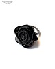pierścionki - różne Czarna róża w pierścionku ręcznie robionym uroczy prezent handmade 7