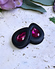 biżuteria różna Tunele do uszu łezki 10-100mm ze szklanym kryształkiem #019 Fuchsia 4