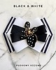 broszki Brosza Black & White z efektowym kwiatem w kropeczki New 1