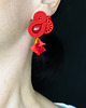 kolczyki soutache Czerwone  kolczyki soutache z kwiatami 2