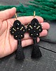 kolczyki soutache Kolczyki sutasz z chwostami czarne długie eleganckie wieczorowe Cosima 1