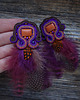 kolczyki soutache Kolczyki soutache z piórkami  5