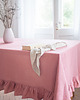obrusy i serwetki Lniany obrus z falbanką  heavy linen DUSTY PINK 5