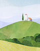 plakaty Toskania - zielone wzgórza - plakat 50x70 cm 2